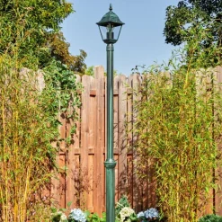 Luminaires Rustiques-hofstein Naofe Réverbère, Eclairage de chemin Vert, Noir, 1 lumière