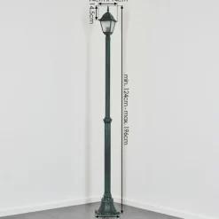 Luminaires Rustiques-hofstein Naofe Réverbère, Eclairage de chemin Vert, Noir, 1 lumière