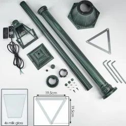 Luminaires Rustiques-hofstein Naofe Réverbère, Eclairage de chemin Vert, Noir, 1 lumière