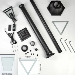 Luminaires Rustiques-hofstein Naofe Réverbère, Eclairage de chemin Noir, 1 lumière