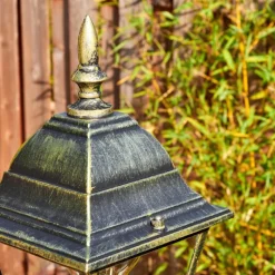 Luminaires Rustiques-hofstein Naofe Réverbère, Eclairage de chemin Or, Noir, 1 lumière