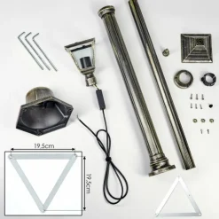 Luminaires Rustiques-hofstein Naofe Réverbère, Eclairage de chemin Or, Noir, 1 lumière