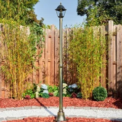 Luminaires Rustiques-hofstein Naofe Réverbère, Eclairage de chemin Or, Noir, 1 lumière