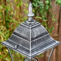 Luminaires Rustiques-hofstein Naofe Réverbère, Eclairage de chemin Noir, Argenté, 3 lumières