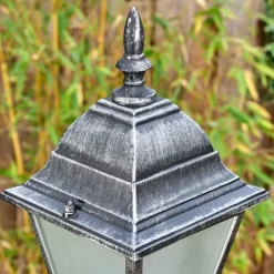 Luminaires Rustiques-hofstein Naofe Réverbère, Eclairage de chemin Noir, Argenté, 3 lumières