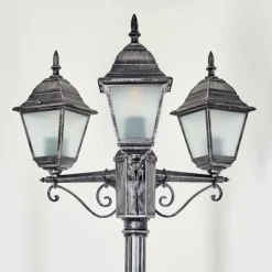 Luminaires Rustiques-hofstein Naofe Réverbère, Eclairage de chemin Noir, Argenté, 3 lumières