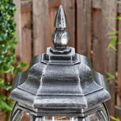 Luminaires Rustiques-hofstein Naofe Réverbère, Eclairage de chemin Noir, Argenté, 3 lumières