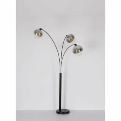 Suspension Verre Fumé-Luminaires Globo Lighting Newcastle Lampadaire Noir, 3 lumières