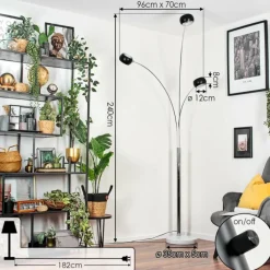 Lampes Vintages & Rétros-hofstein Nikkala Lampadaire Chrome, Marbre, Blanc, 3 lumières