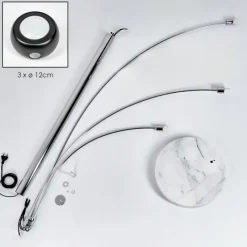 Lampes Vintages & Rétros-hofstein Nikkala Lampadaire Chrome, Marbre, Blanc, 3 lumières