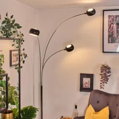 Lampes Vintages & Rétros-hofstein Nikkala Lampadaire Chrome, Marbre, Blanc, 3 lumières