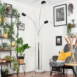 Lampes Vintages & Rétros-hofstein Nikkala Lampadaire Chrome, Marbre, Blanc, 3 lumières