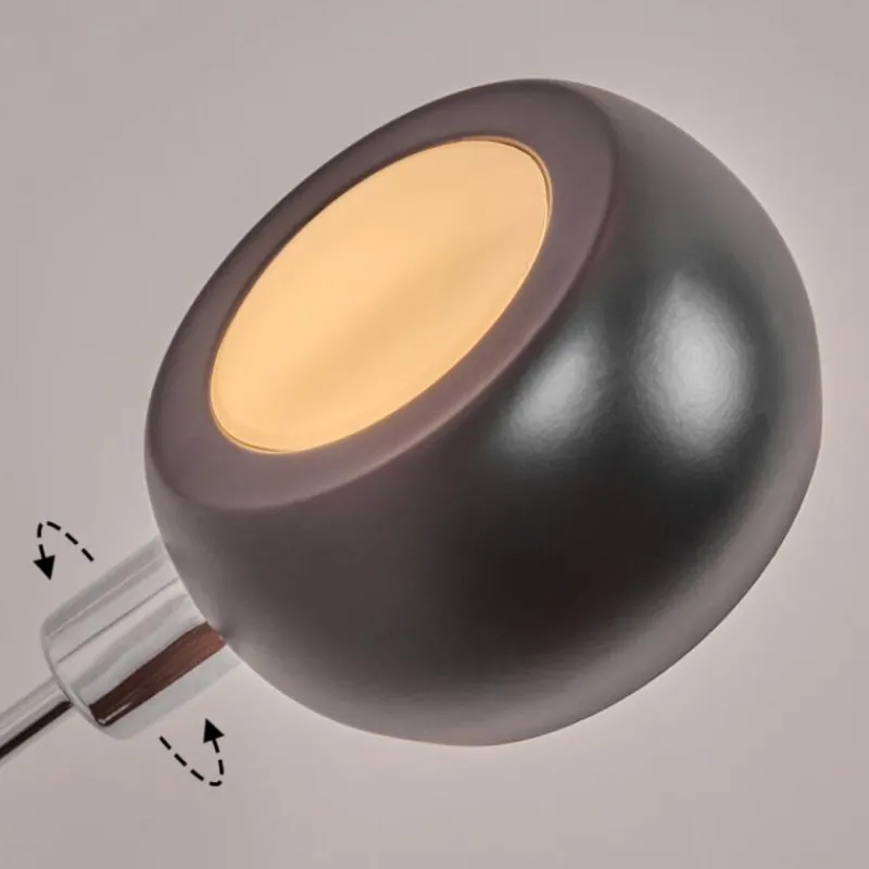 hofstein Nikkala Lampadaire Chrome, Marbre, Blanc, 5 lumières