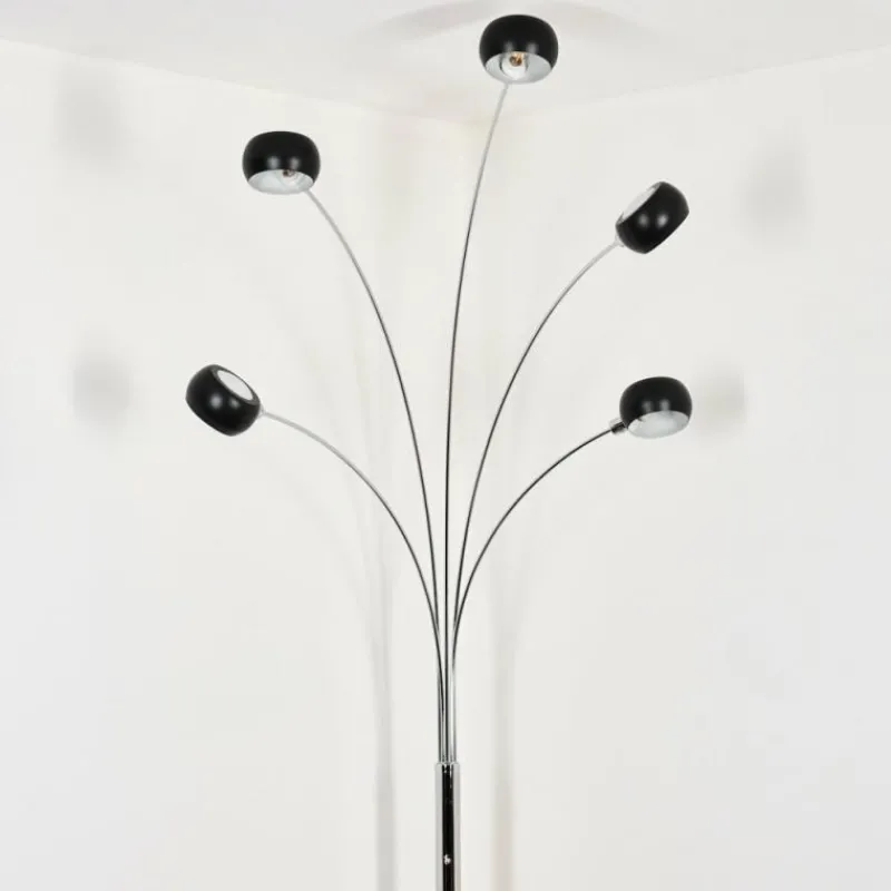 hofstein Nikkala Lampadaire Chrome, Marbre, Blanc, 5 lumières