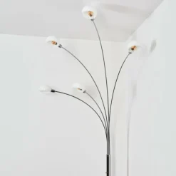 hofstein Nikkala Lampadaire Chrome, Blanc, 5 lumières