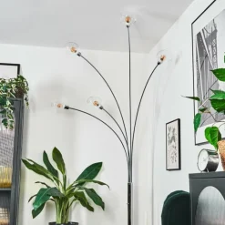 hofstein Nikkala Lampadaire Chrome, Blanc, 5 lumières