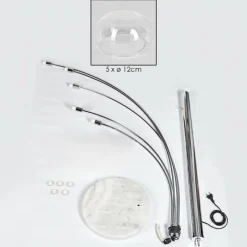 hofstein Nikkala Lampadaire Chrome, Blanc, 5 lumières