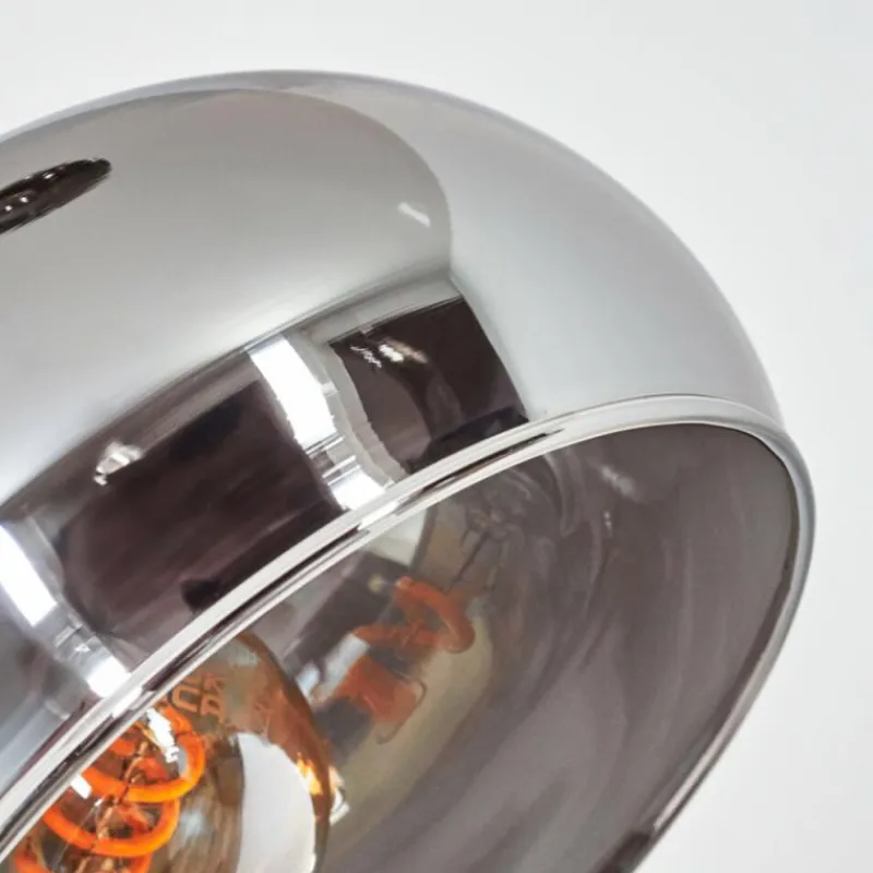 Suspension Verre Fumé-hofstein Nikkala Lampadaire Chrome, Blanc, 5 lumières