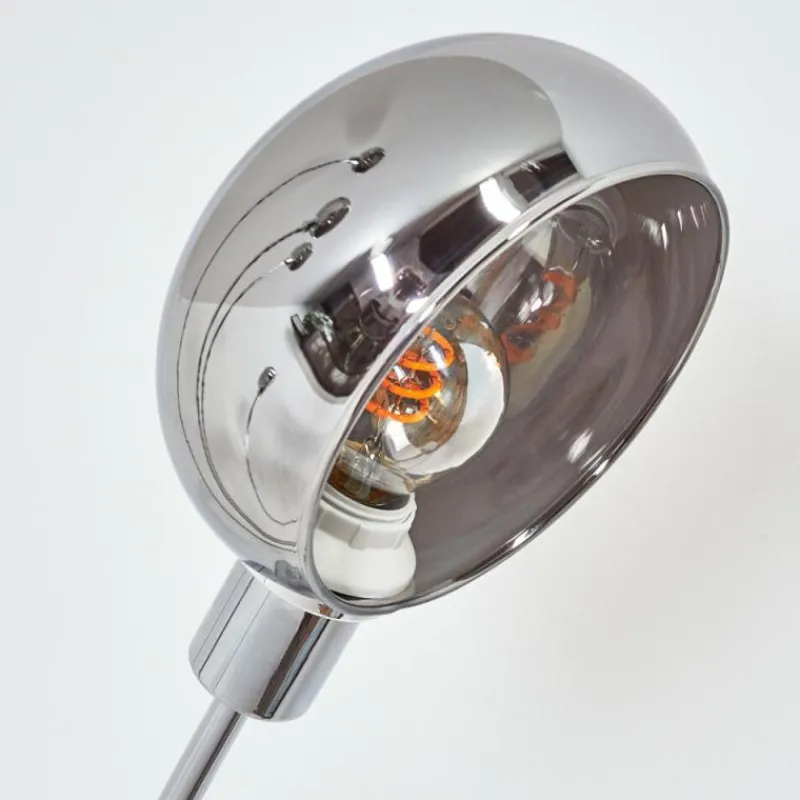 Suspension Verre Fumé-hofstein Nikkala Lampadaire Chrome, Blanc, 5 lumières