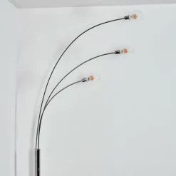 hofstein Nikkala Lampadaire Chrome, Blanc, 3 lumières