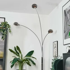 hofstein Nikkala Lampadaire Chrome, Blanc, 3 lumières