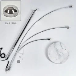 hofstein Nikkala Lampadaire Chrome, Blanc, 3 lumières