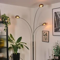 hofstein Nikkala Lampadaire Chrome, Blanc, 3 lumières