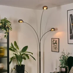 hofstein Nikkala Lampadaire Chrome, Blanc, 3 lumières