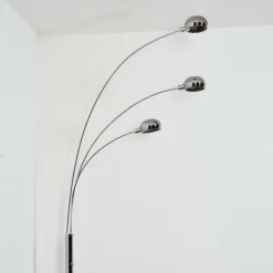 hofstein Nikkala Lampadaire Chrome, Blanc, 3 lumières