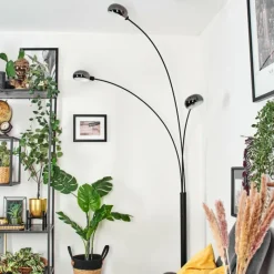 hofstein Nikkala Lampadaire Marbre, Noir, 3 lumières