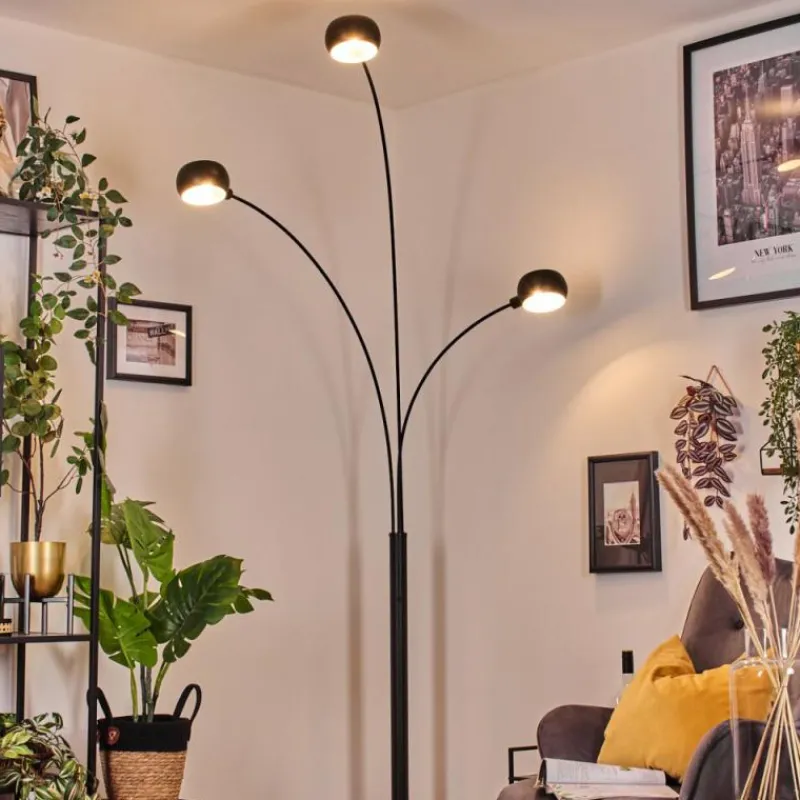 hofstein Nikkala Lampadaire Marbre, Noir, 3 lumières