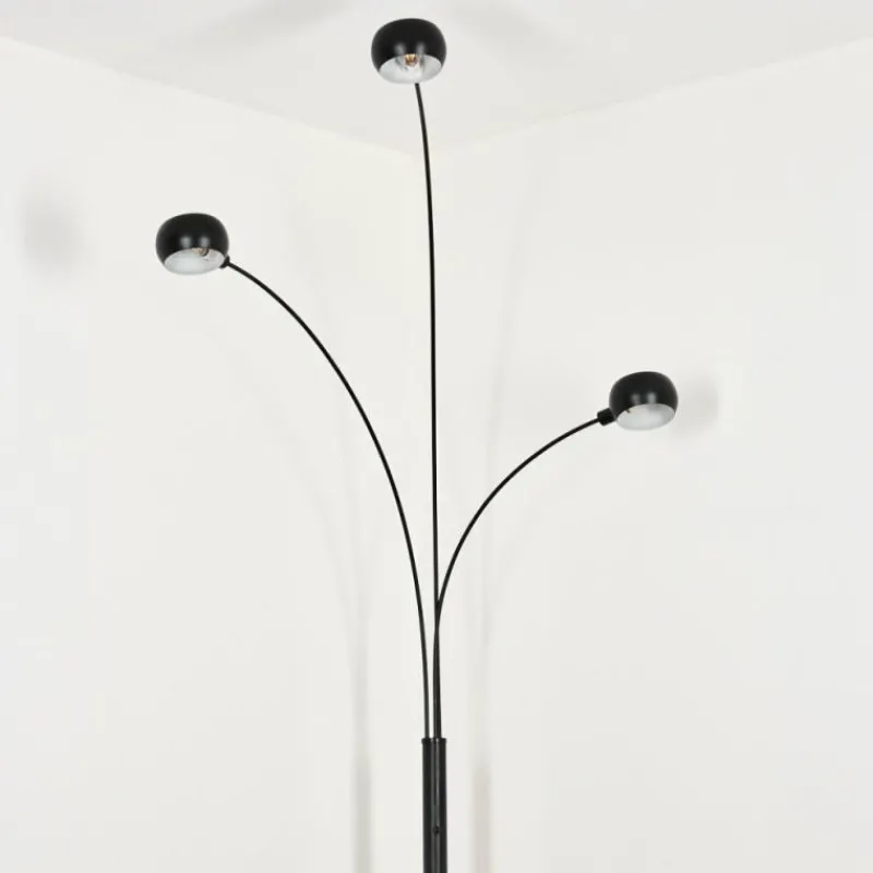 hofstein Nikkala Lampadaire Marbre, Noir, 3 lumières