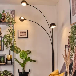 hofstein Nikkala Lampadaire Marbre, Noir, 3 lumières