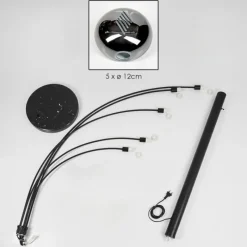 hofstein Nikkala Lampadaire Marbre, Noir, 5 lumières