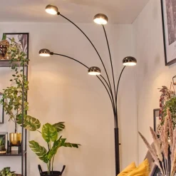 hofstein Nikkala Lampadaire Marbre, Noir, 5 lumières