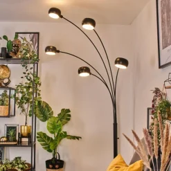 hofstein Nikkala Lampadaire Marbre, Noir, 5 lumières