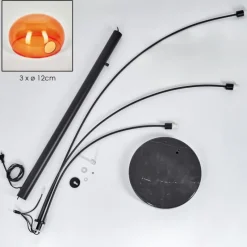 hofstein Nikkala Lampadaire Noir, 3 lumières