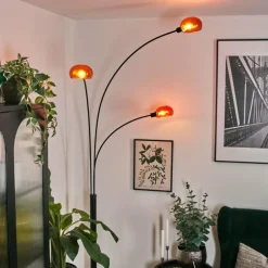 hofstein Nikkala Lampadaire Noir, 3 lumières