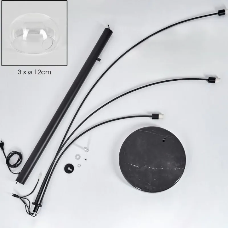 hofstein Nikkala Lampadaire Noir, 5 lumières