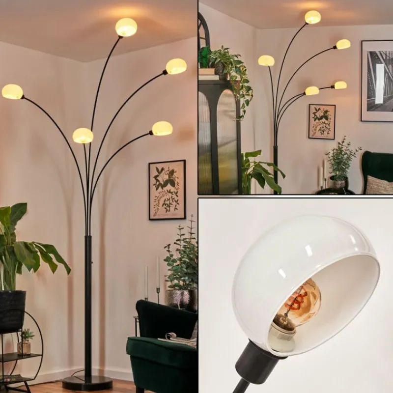 hofstein Nikkala Lampadaire Noir, 5 lumières