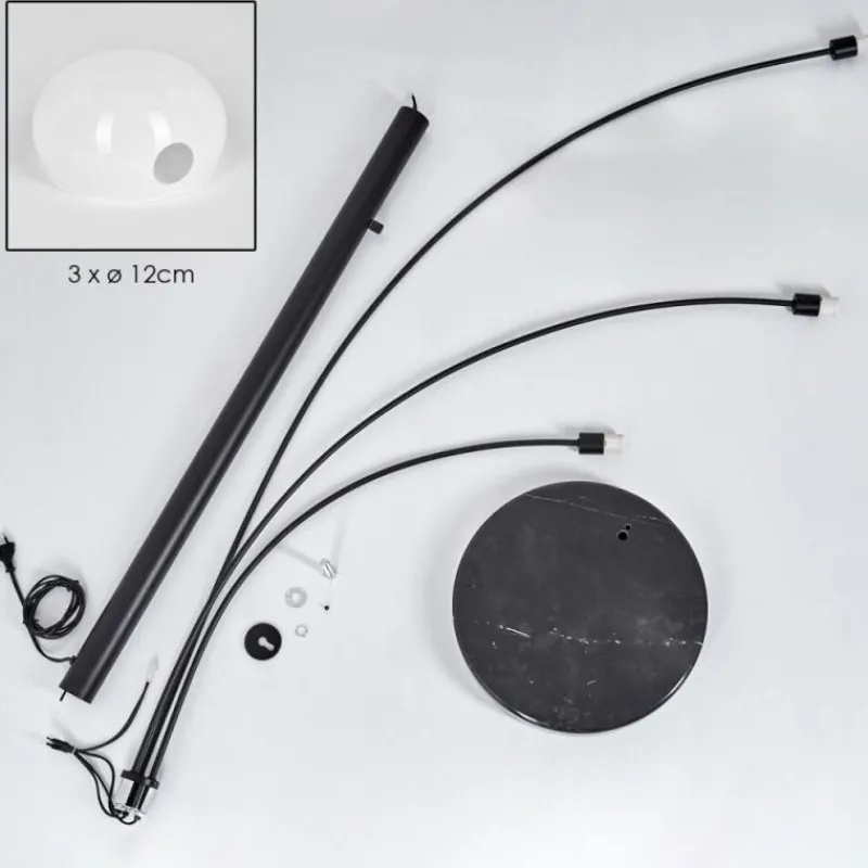 hofstein Nikkala Lampadaire Noir, 5 lumières