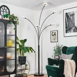 hofstein Nikkala Lampadaire Noir, 5 lumières