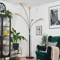 hofstein Nikkala Lampadaire Noir, 5 lumières