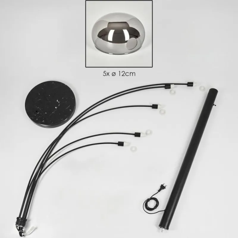 hofstein Nikkala Lampadaire Noir, 5 lumières