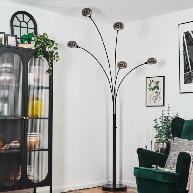 hofstein Nikkala Lampadaire Noir, 5 lumières