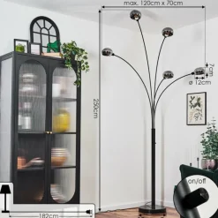 hofstein Nikkala Lampadaire Noir, 5 lumières