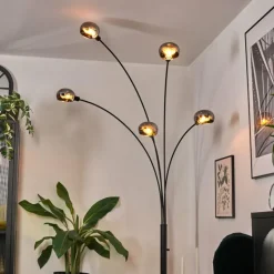 hofstein Nikkala Lampadaire Noir, 5 lumières