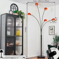 hofstein Nikkala Lampadaire Noir, 5 lumières