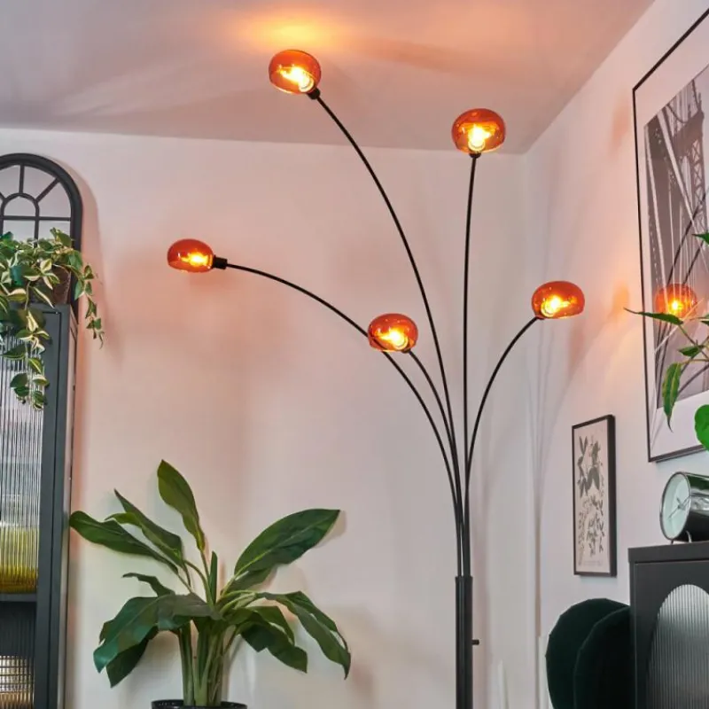 hofstein Nikkala Lampadaire Noir, 5 lumières