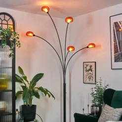 hofstein Nikkala Lampadaire Noir, 5 lumières